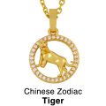 Shangjie OEM estilo chinês 12 colar de pingente de zodíaco colar de colar de ouro cheio de ouro colar de colar